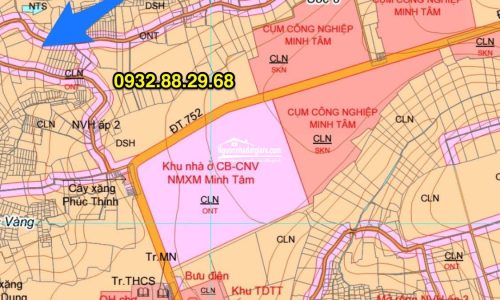 Bán đất ngay trục chính cổng Khu Công Nghiệp 5 sổ 1.259m2 có 500m2 thổ cư