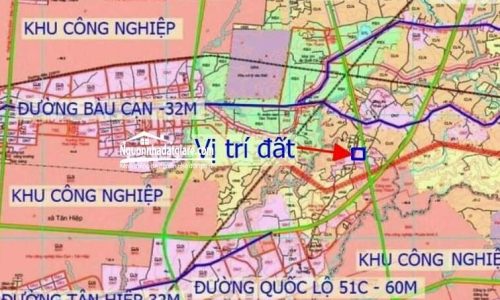 Bán đất mặt tiền liên xã Bàu Cạn Tân Hiệp Long Thành Đồng Nai